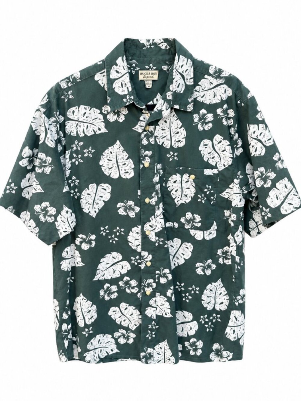 Vintage Bugle Boy Tropical Hawaiian Camp Shirt